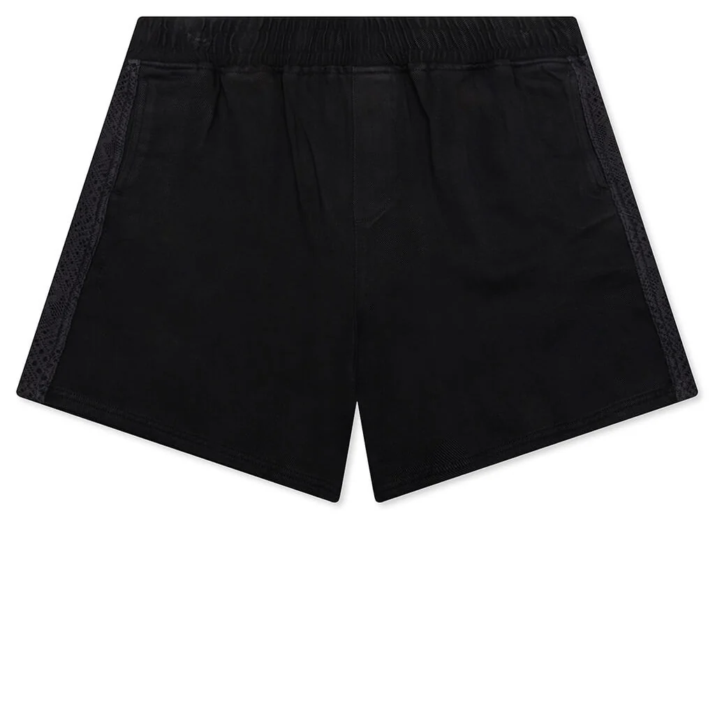 Knitted Panel Shorts - Black
