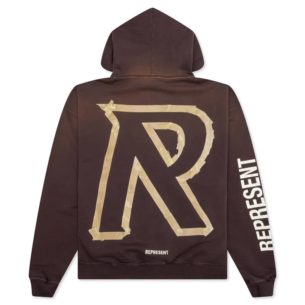 Masking Tape Initial Zip Hoodie - Cedar - Image 2