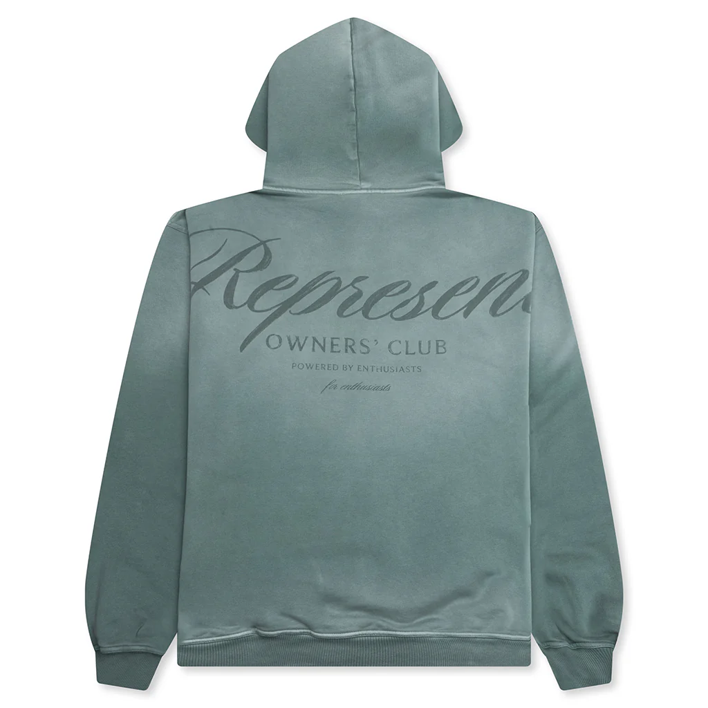 Owners Club Script Hoodie - Vintage Green - Image 2