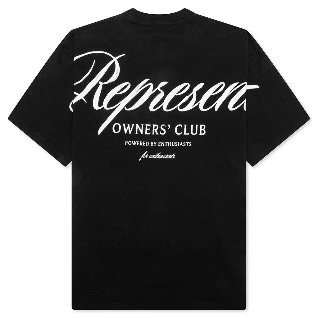 Owners Club Script T-Shirt - Black - Image 2
