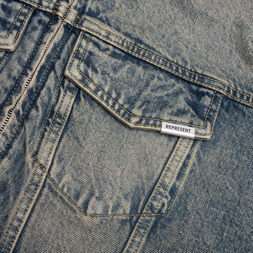R4 Denim Jacket - Blue Cream - Image 3
