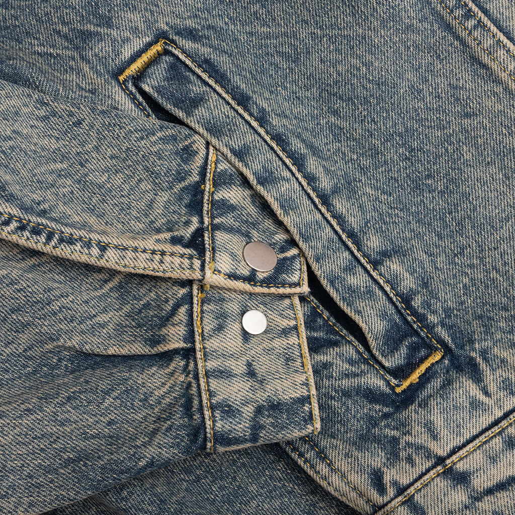 R4 Denim Jacket - Blue Cream - Image 4