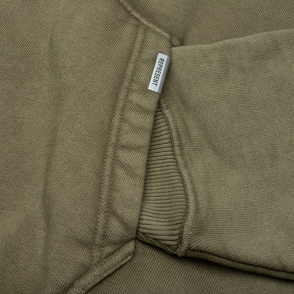 Rep Reverse Applique Hoodie - Vintage Khaki - Image 4