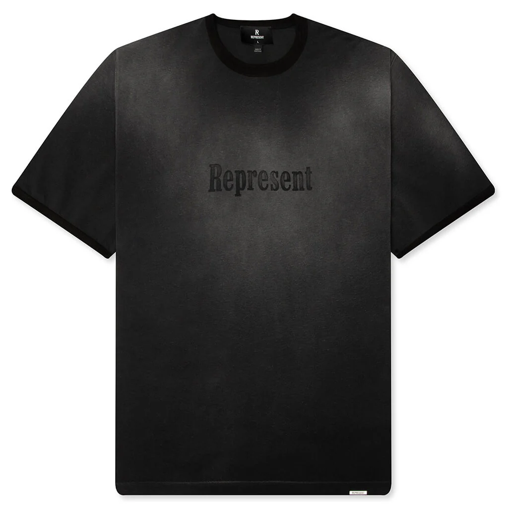 Represent Ringer T-Shirt - Stained Black