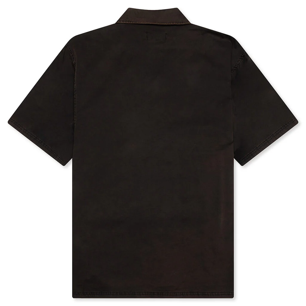 Script Camp Collar Shirt - Jet Black - Image 2