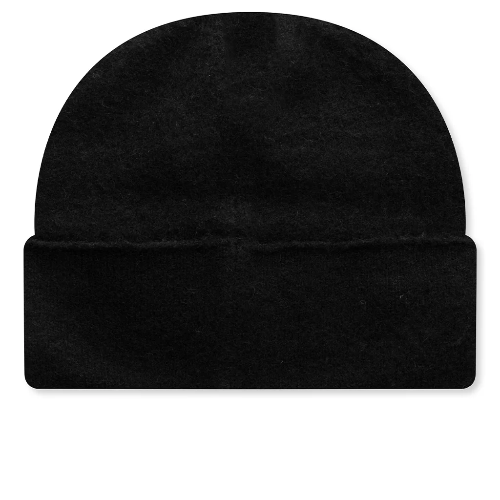Textured Knit Beanie - Jet Black - Image 3