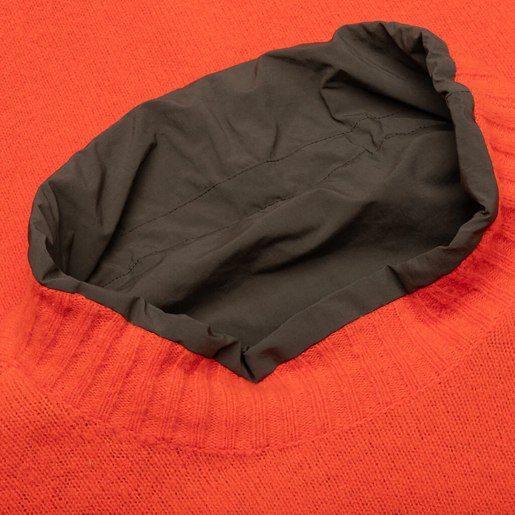 Reversible Knit Pullover - Orange/Khaki - Image 3