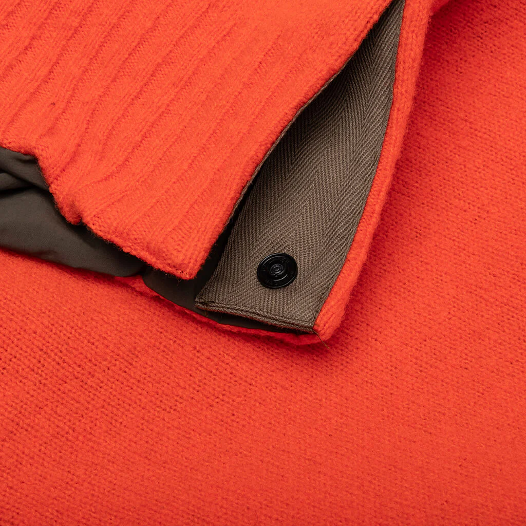 Reversible Knit Pullover - Orange/Khaki - Image 4