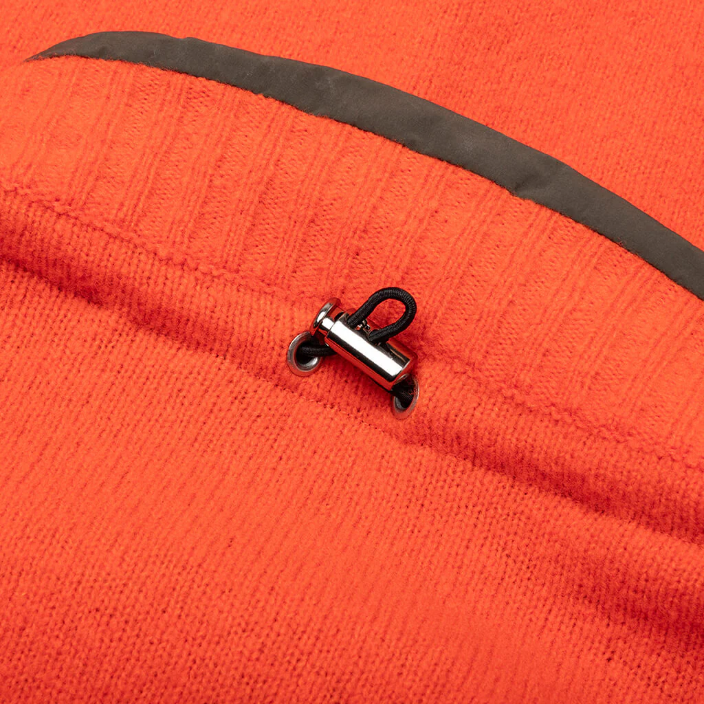 Reversible Knit Pullover - Orange/Khaki - Image 5