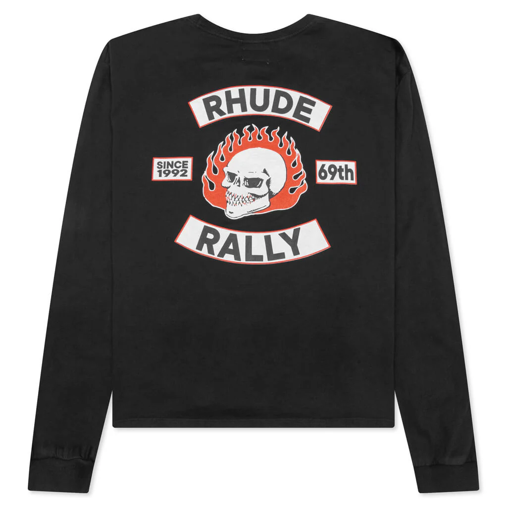 Rhude 92 Rally L/S Tee - Vintage Black - Image 2