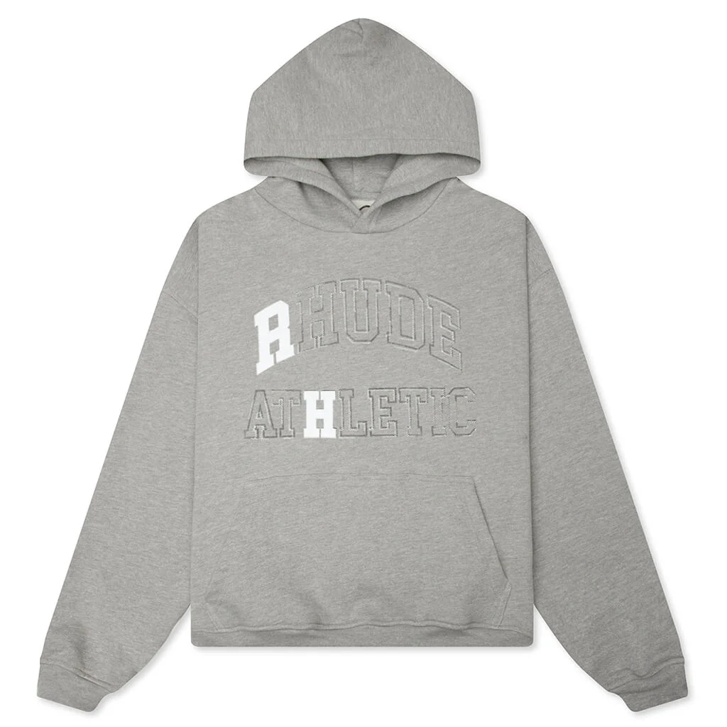 Rhude Athletic Hoodie - Heather Grey/White