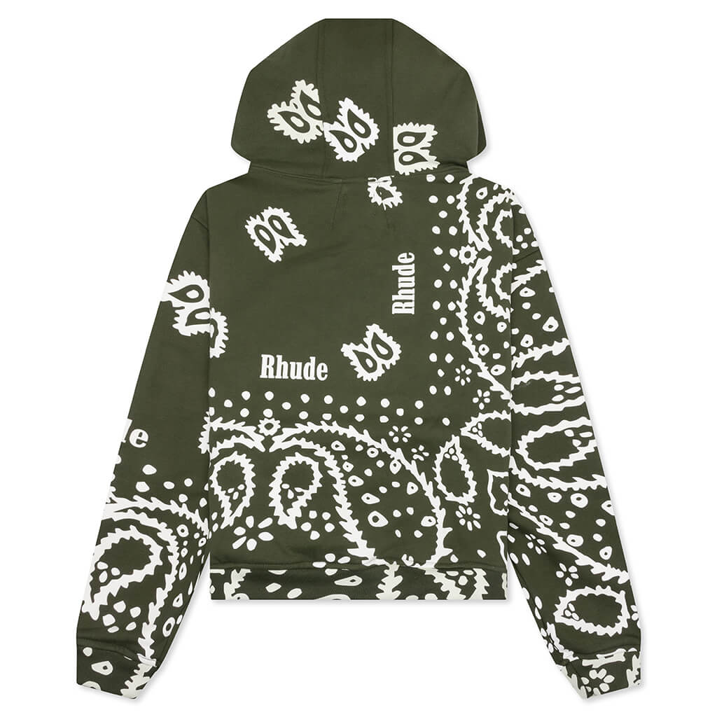 Bandana Hoodie - Olive - Image 2