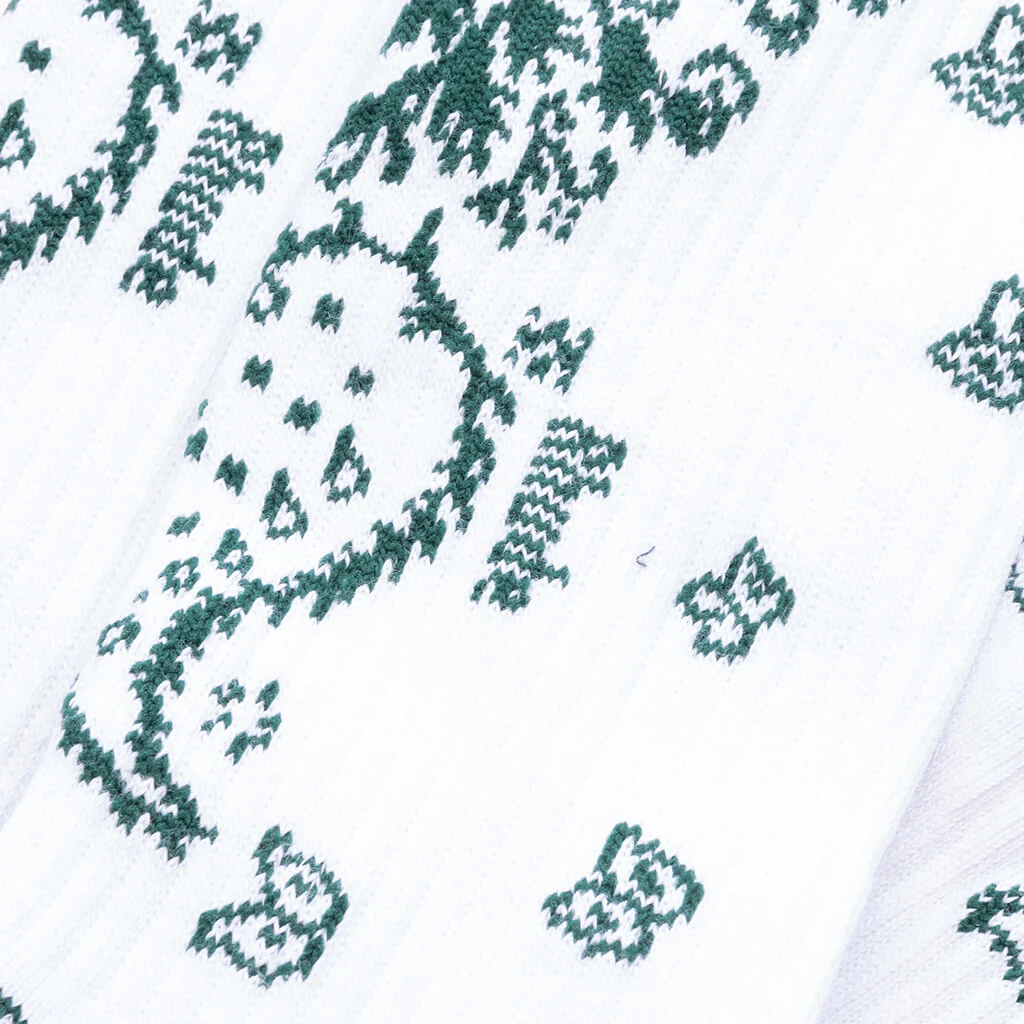 Bandana Sock - White/Green - Image 2