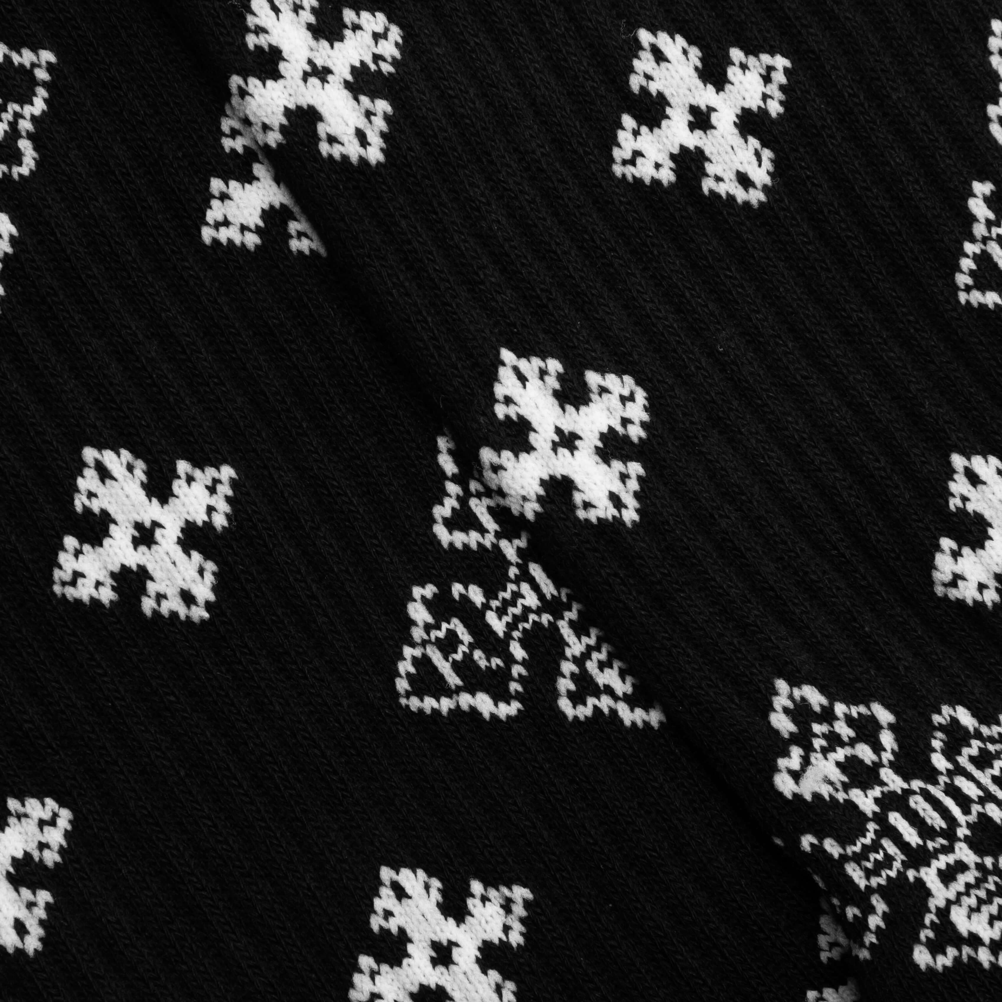 Cross Paisley Jacquard Sock - Black/White - Image 2