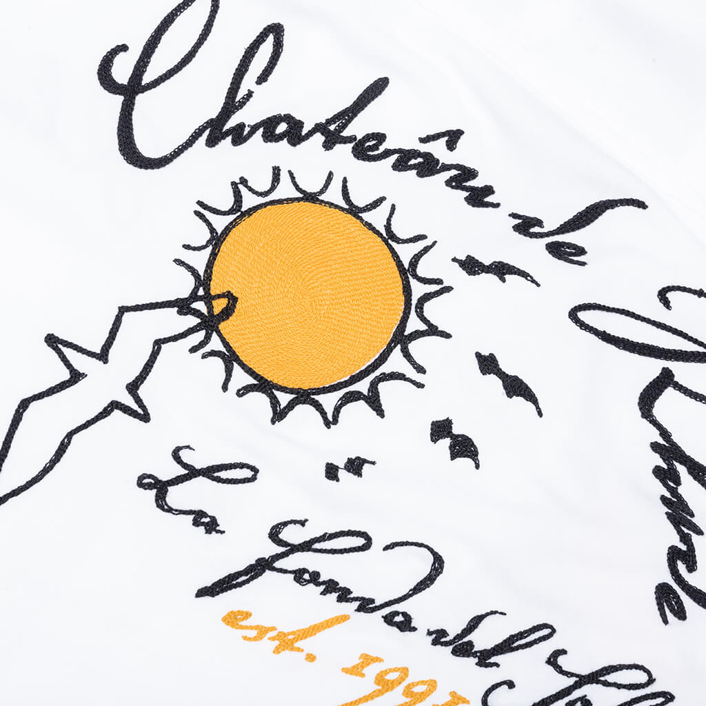 Fonda Del Sol Bowling Shirt - White/Black/Yellow - Image 4