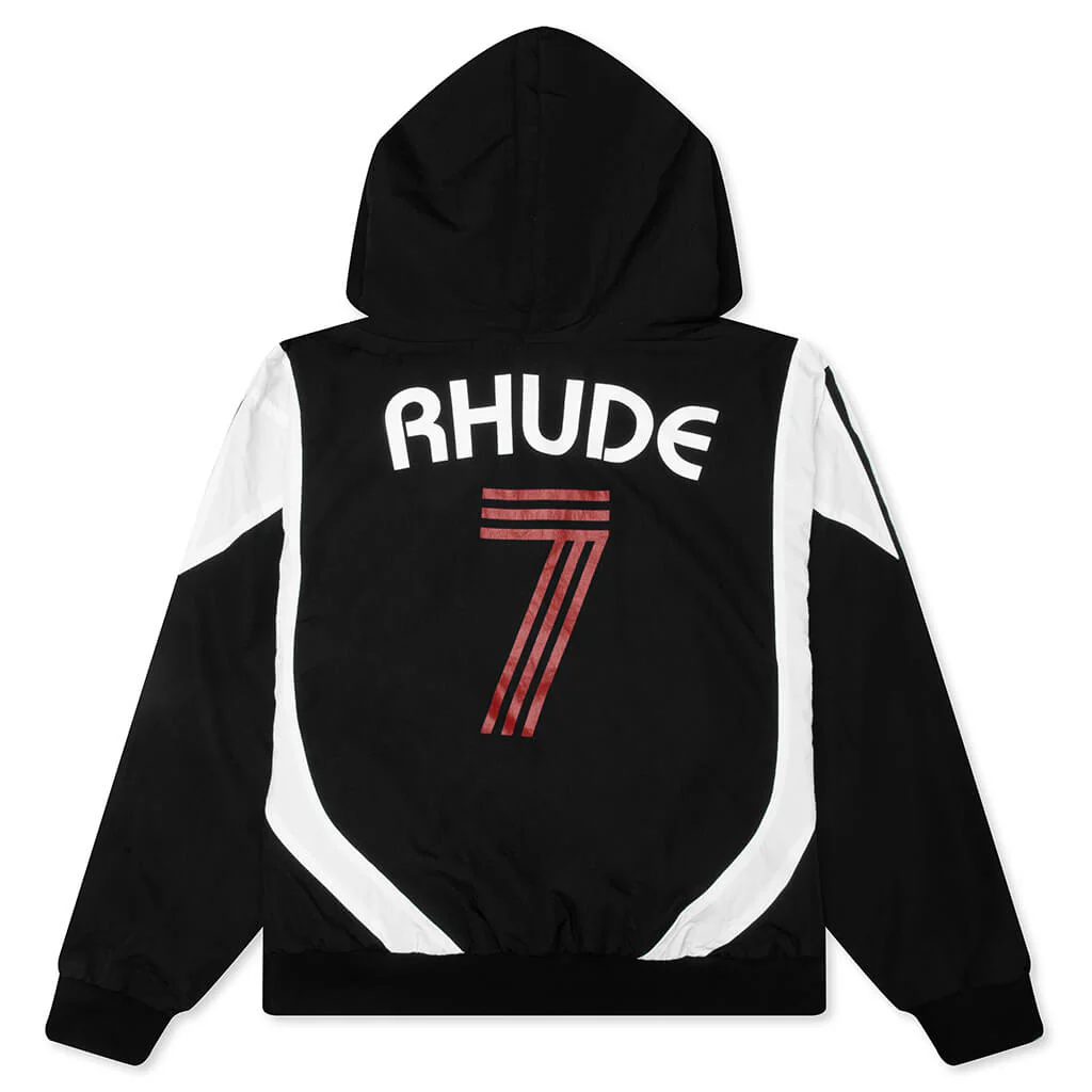 Lago Soccer Jersey Hoodie - Black/White/Red - Image 2