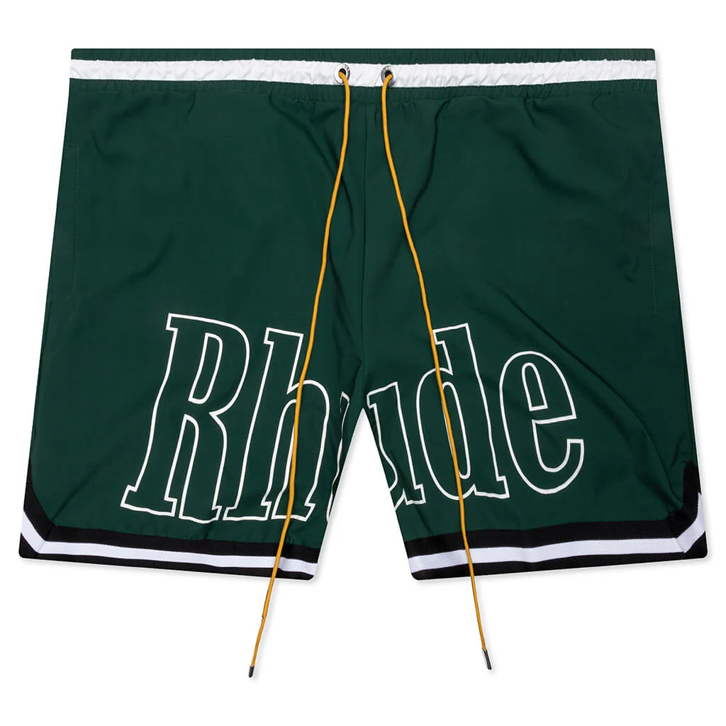 Logo Basketball Swim Short - Forest Green/Black/White