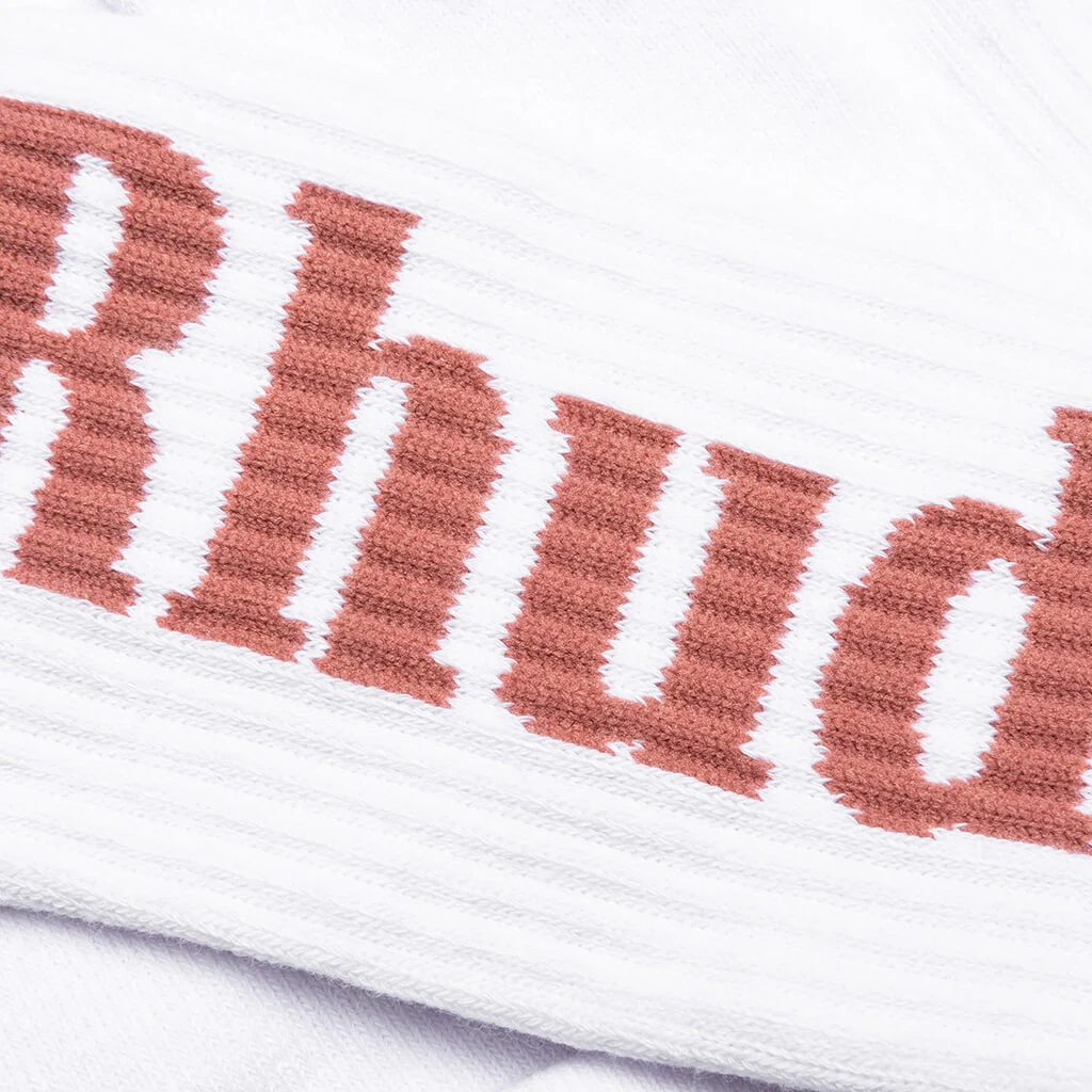 Logo Sock - White/Mauve - Image 2