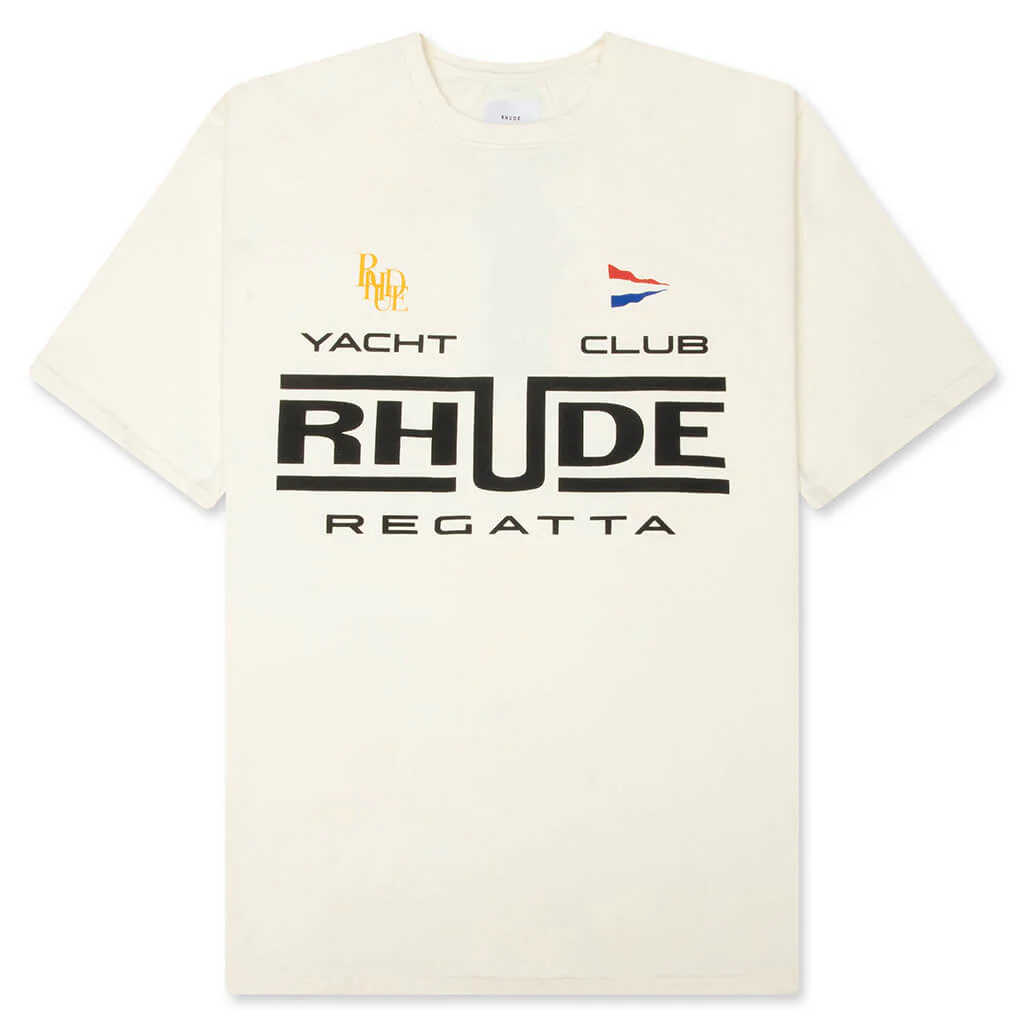 Rhude Regatta Club Tee - Vintage White/Black/Green