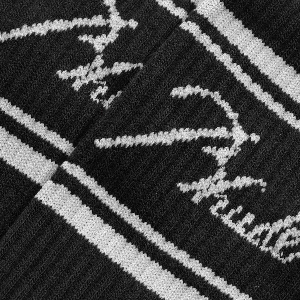 Script Logo Sock - Black/Light Blue - Image 2