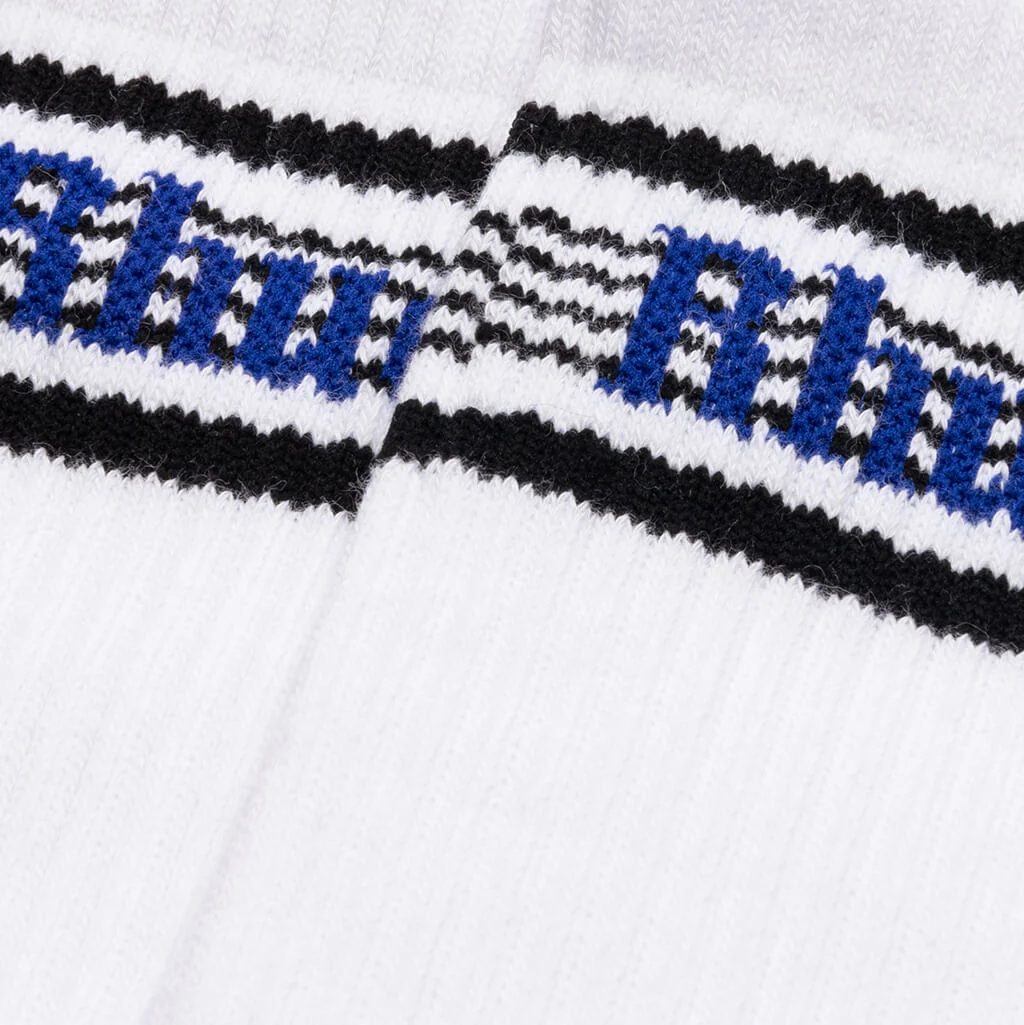 Speed Stripe Sock - White/Black/Blue - Image 2
