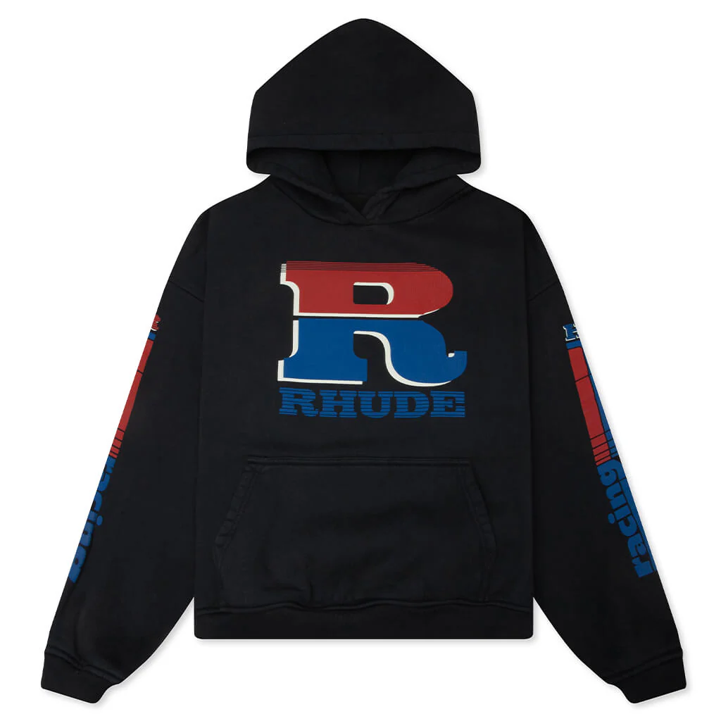 Split Petrol Logo Hoodie - Vintage Black/Red/Blue