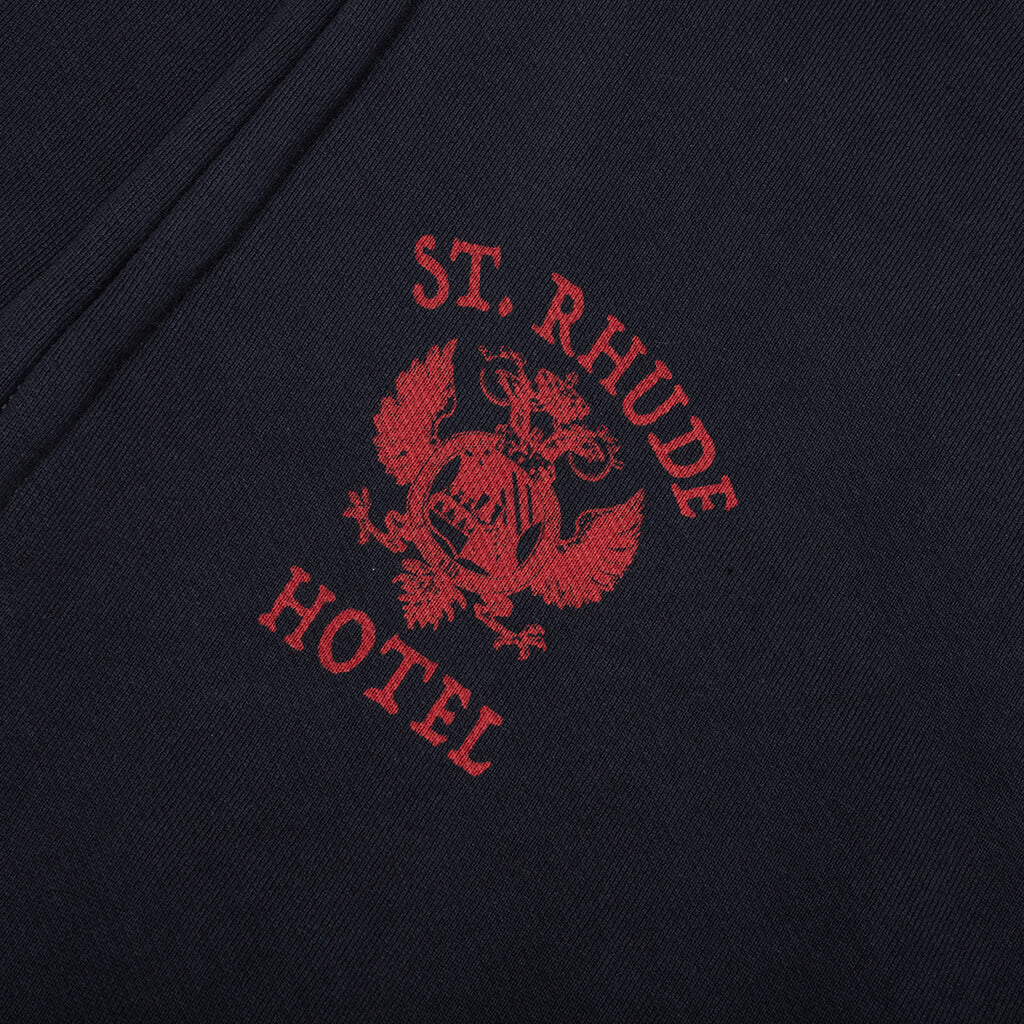 St. Rhude Seal Zip Up Hoodie - Vintage Black/Red - Image 3