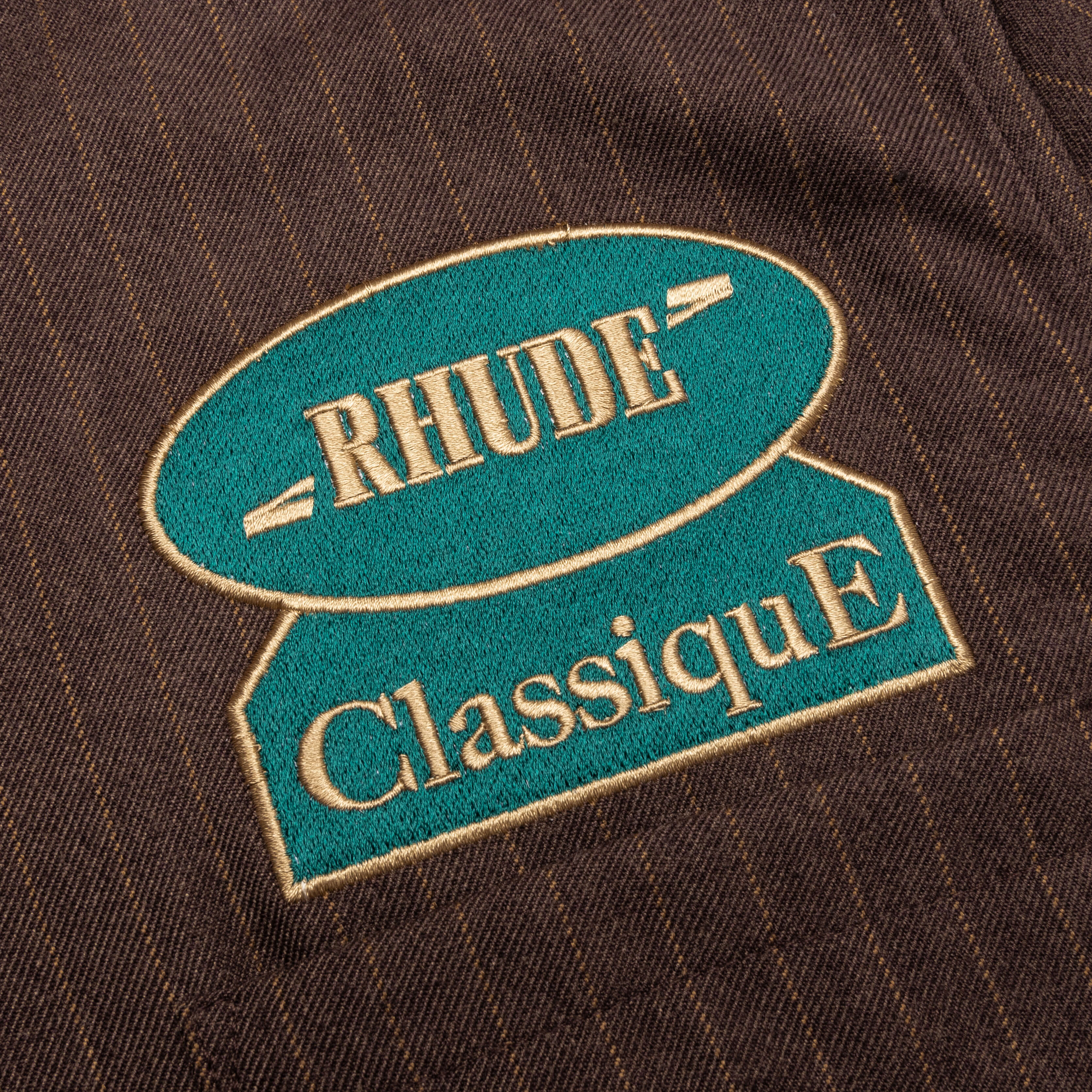 Twill Stripe Mechanic Shirt - Brown/Tan - Image 4