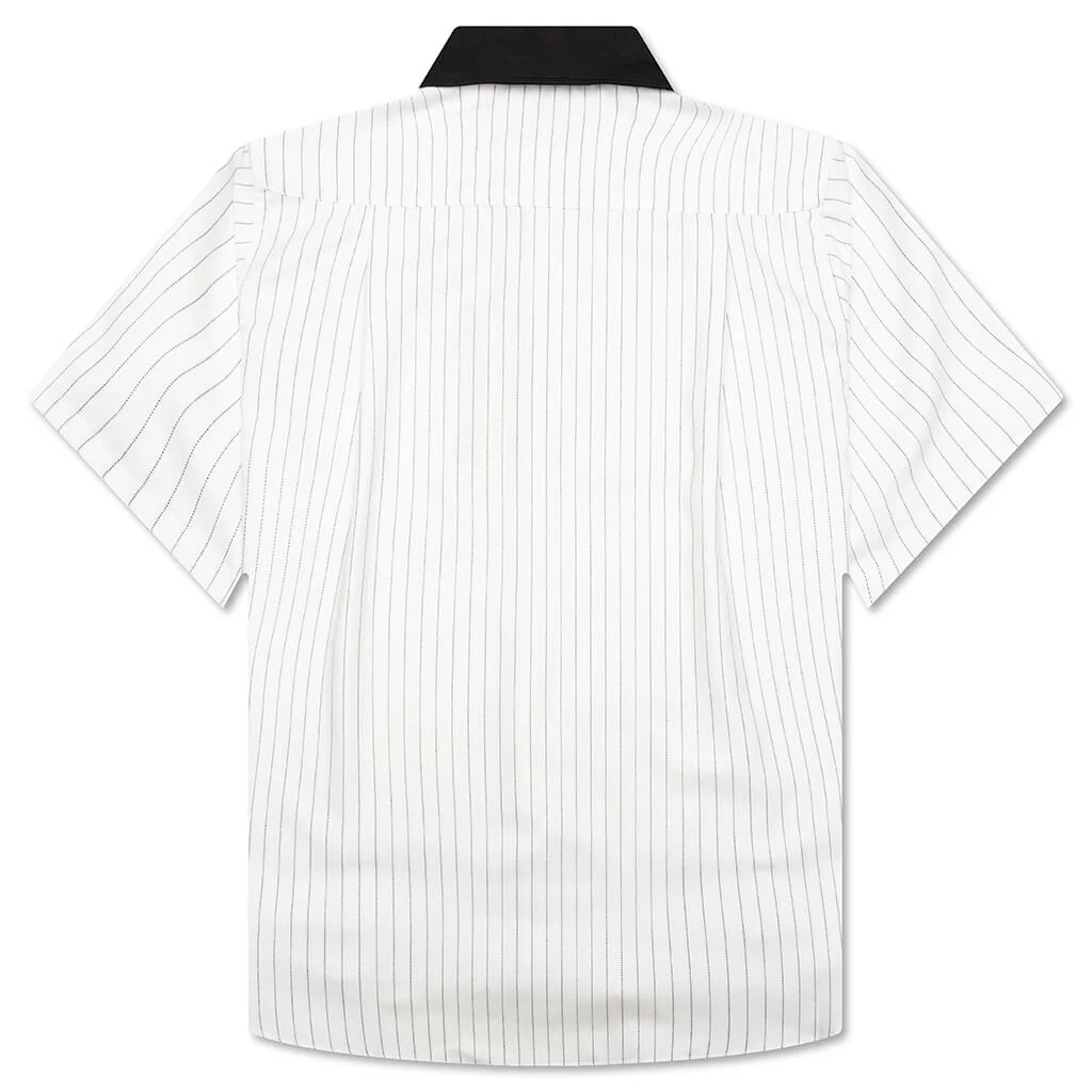 Twill Stripe Mechanic Shirt - White/Black - Image 2