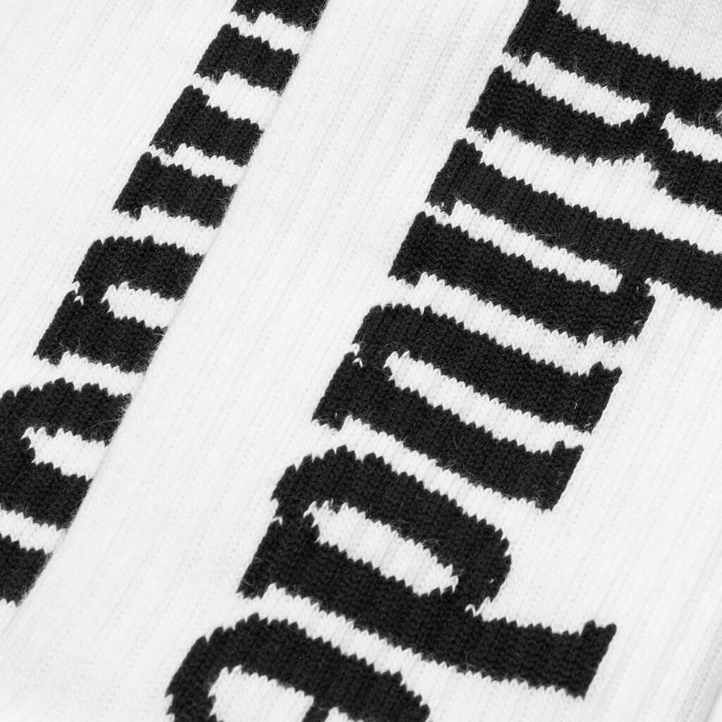 Rhude Vertical Logo Sock - White/Navy - Image 2