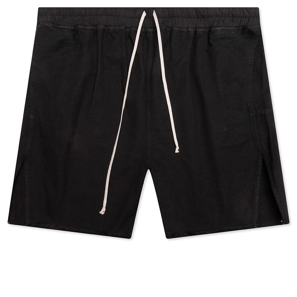 Butt Zipp Long Boxer Shorts - Black