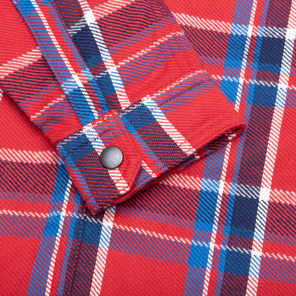 Cropped Outershirt - Red Plaid - Image 3