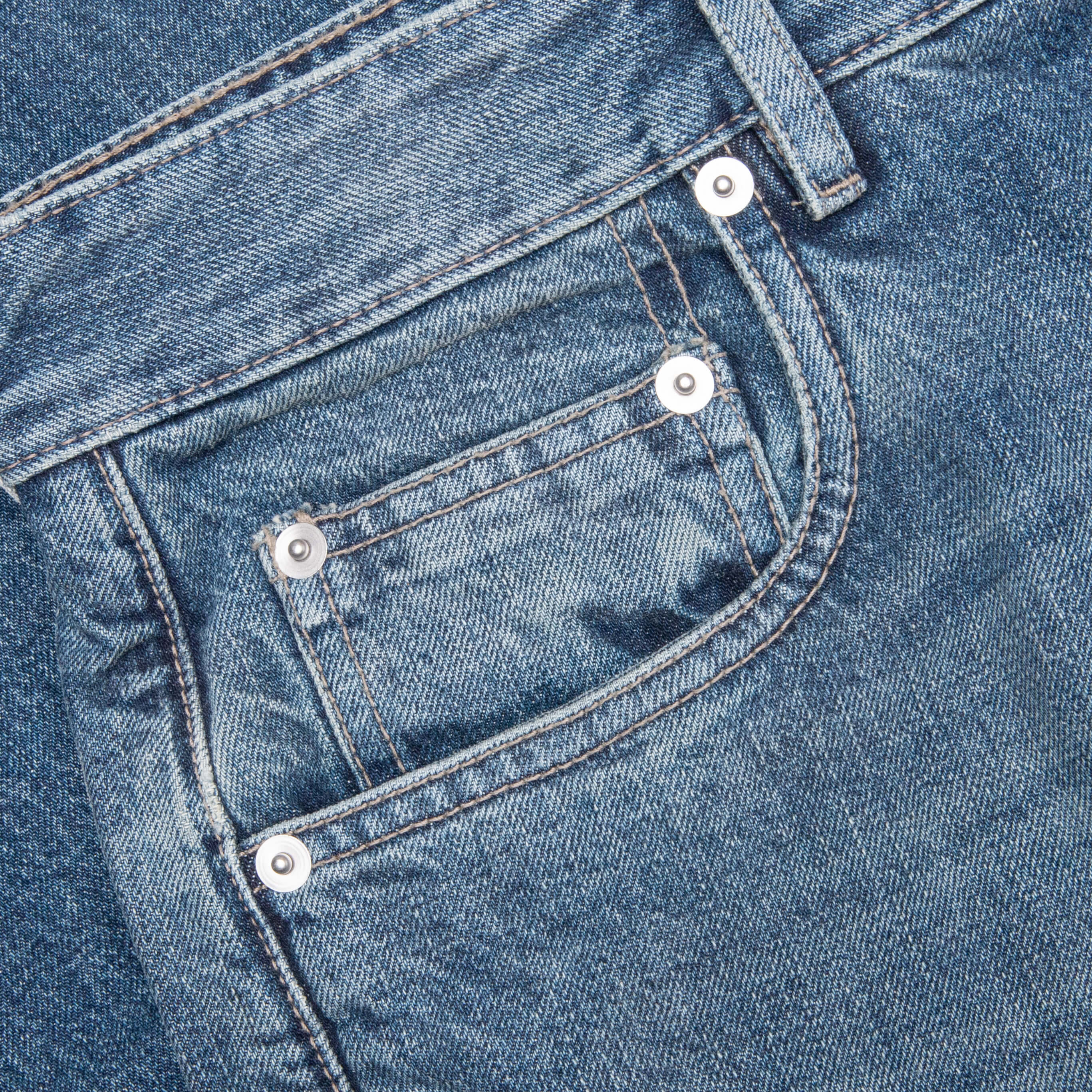 Double Cargo Denim Jeans - Washed Indigo - Image 3