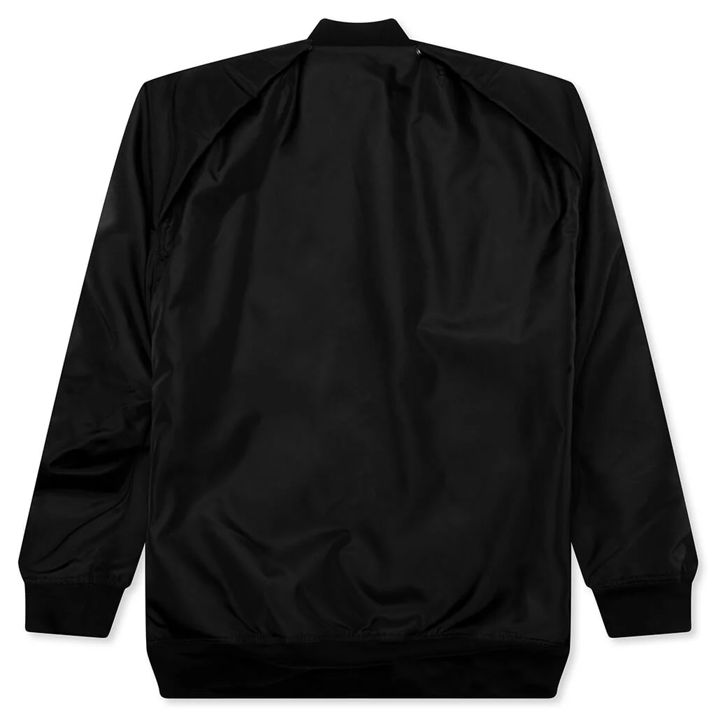 Jumbo Convertible Peter Padded Flight Bomber Jacket - Black - Image 2
