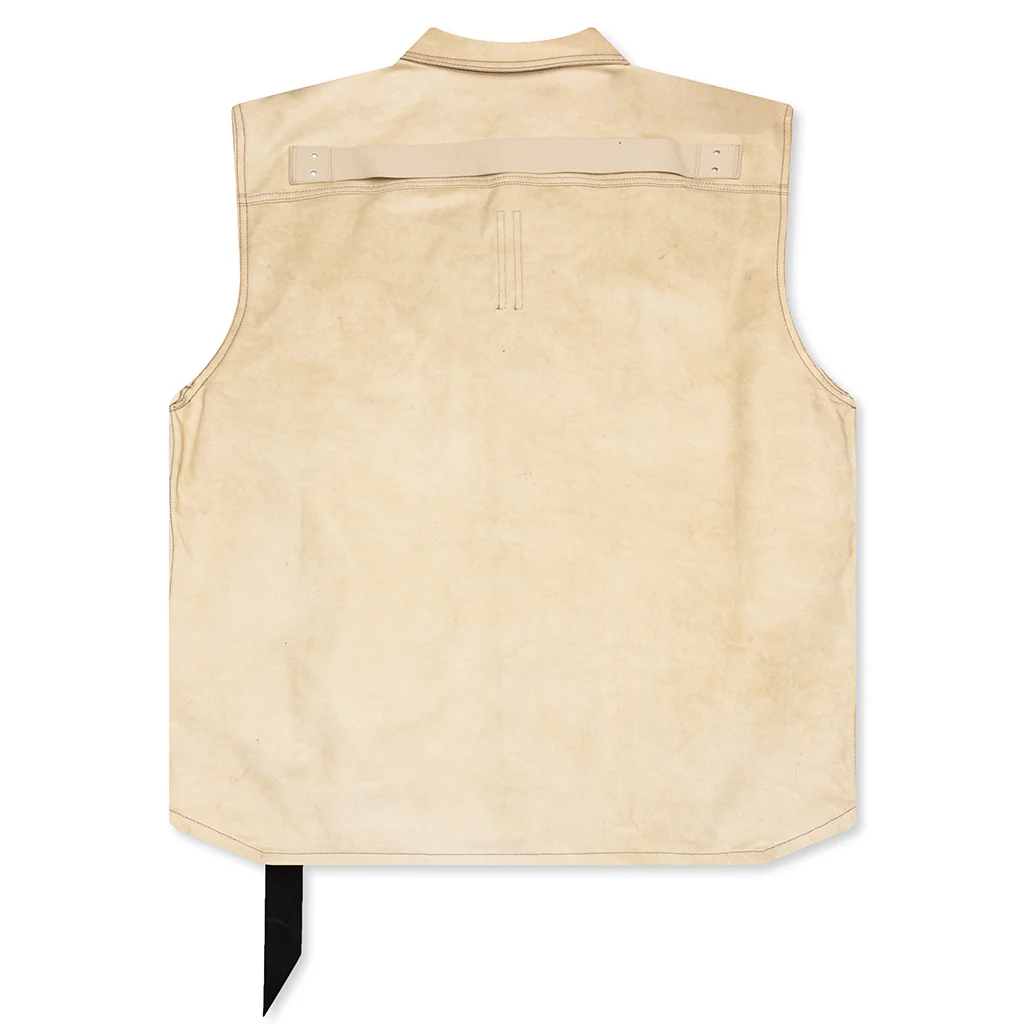 Sl Tommy Jumbo Sleeveless Denim Jacket - Parchment/Black - Image 2