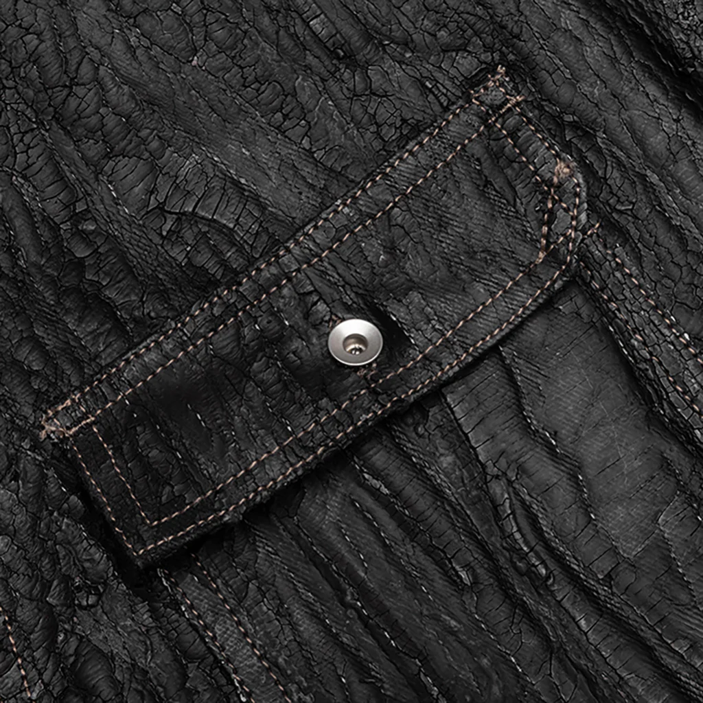 Sl Tommy Jumbo Sleeveless Denim Jacket - Parchment/Black - Image 4