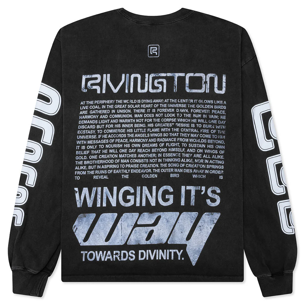 Divinity Paper Garden L/S Tee - Faded Black - Image 2