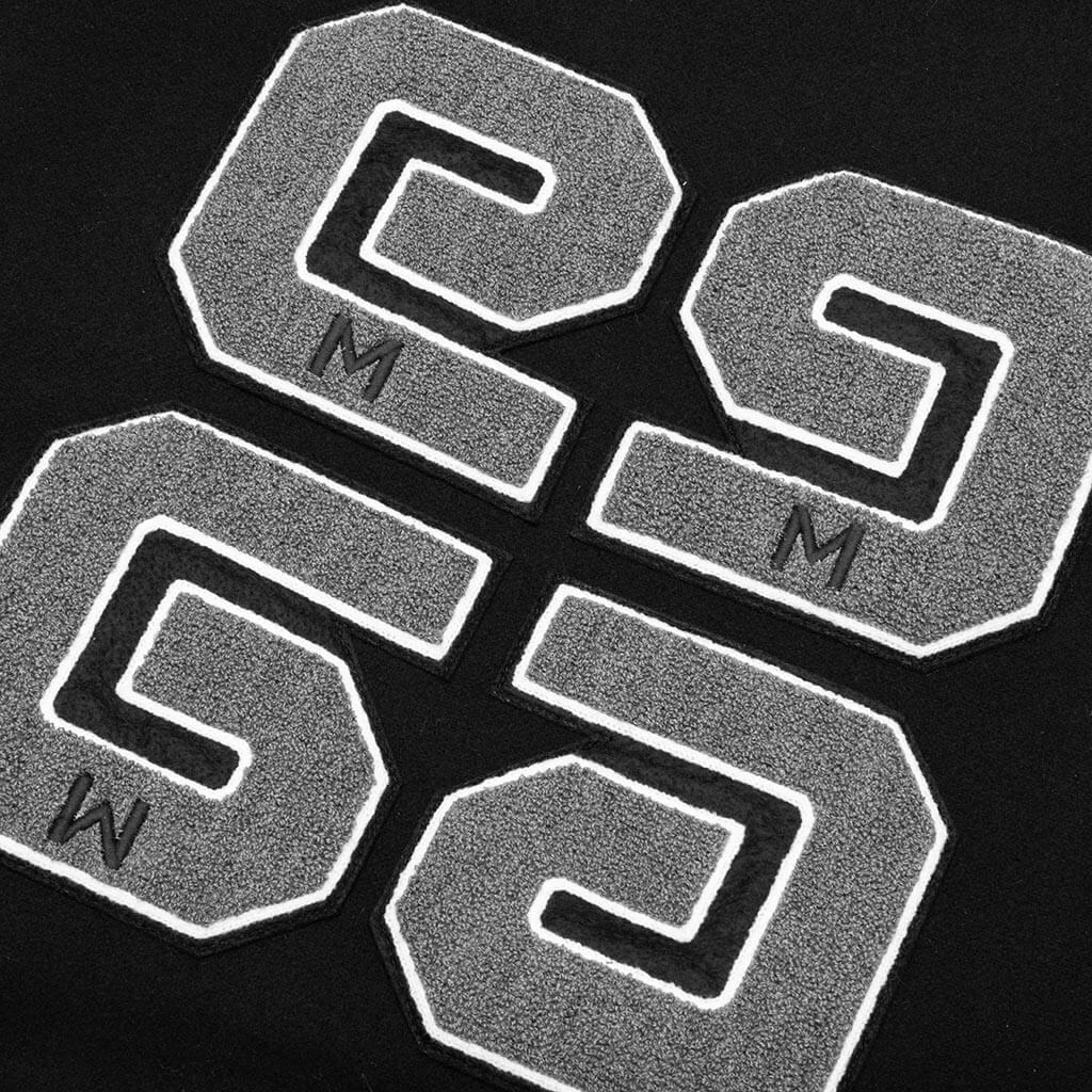 Varsity Bomber Jacket w/ Patches - Black/White - Image 4