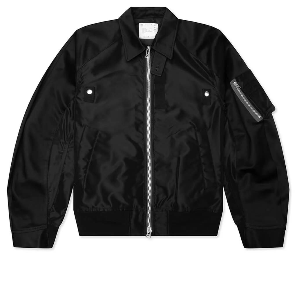 Cotton Chino x Nylon Twill Blouson - Black