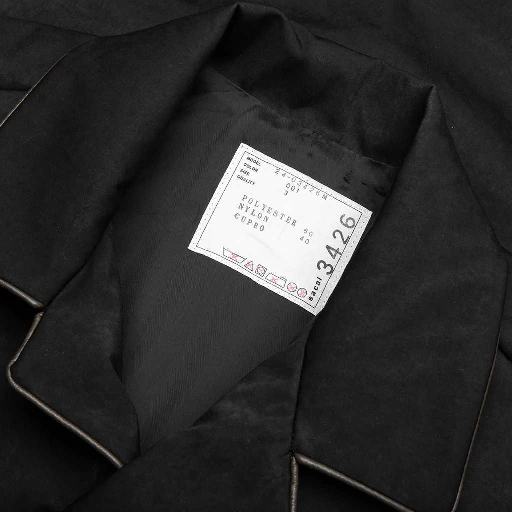 Faux Suede Jacket - Black - Image 3