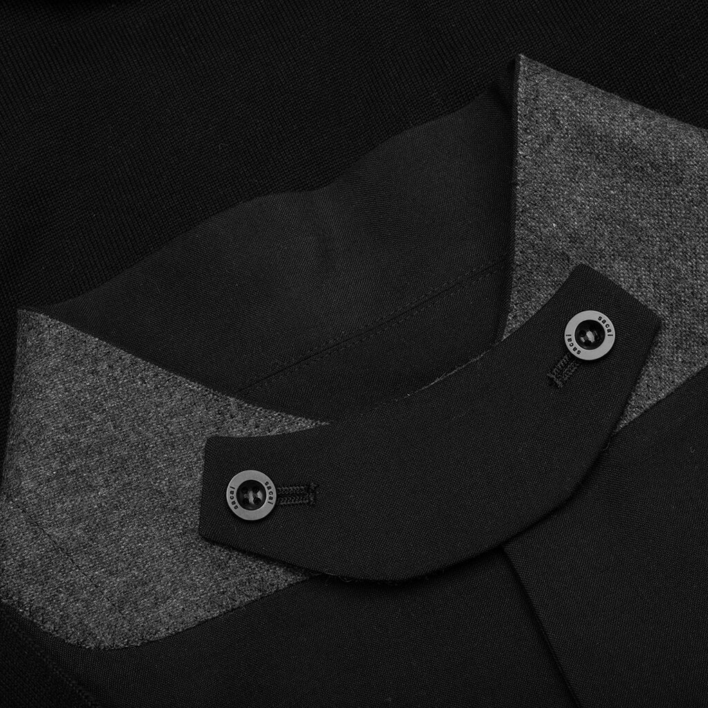 Knit x Suiting Cardigan - Black - Image 3