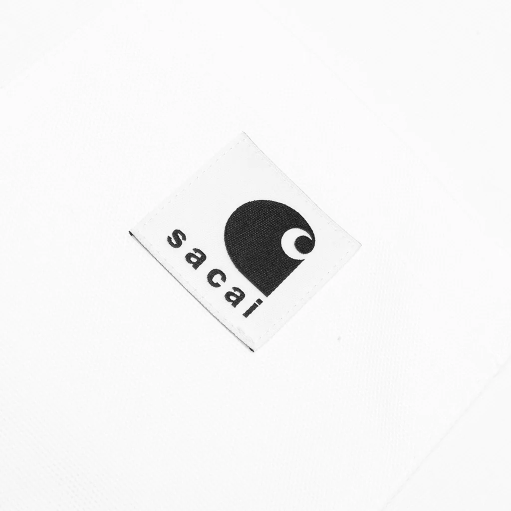 Sacai x Carhartt WIP Cotton Jersey L/S T-Shirt - White - Image 3