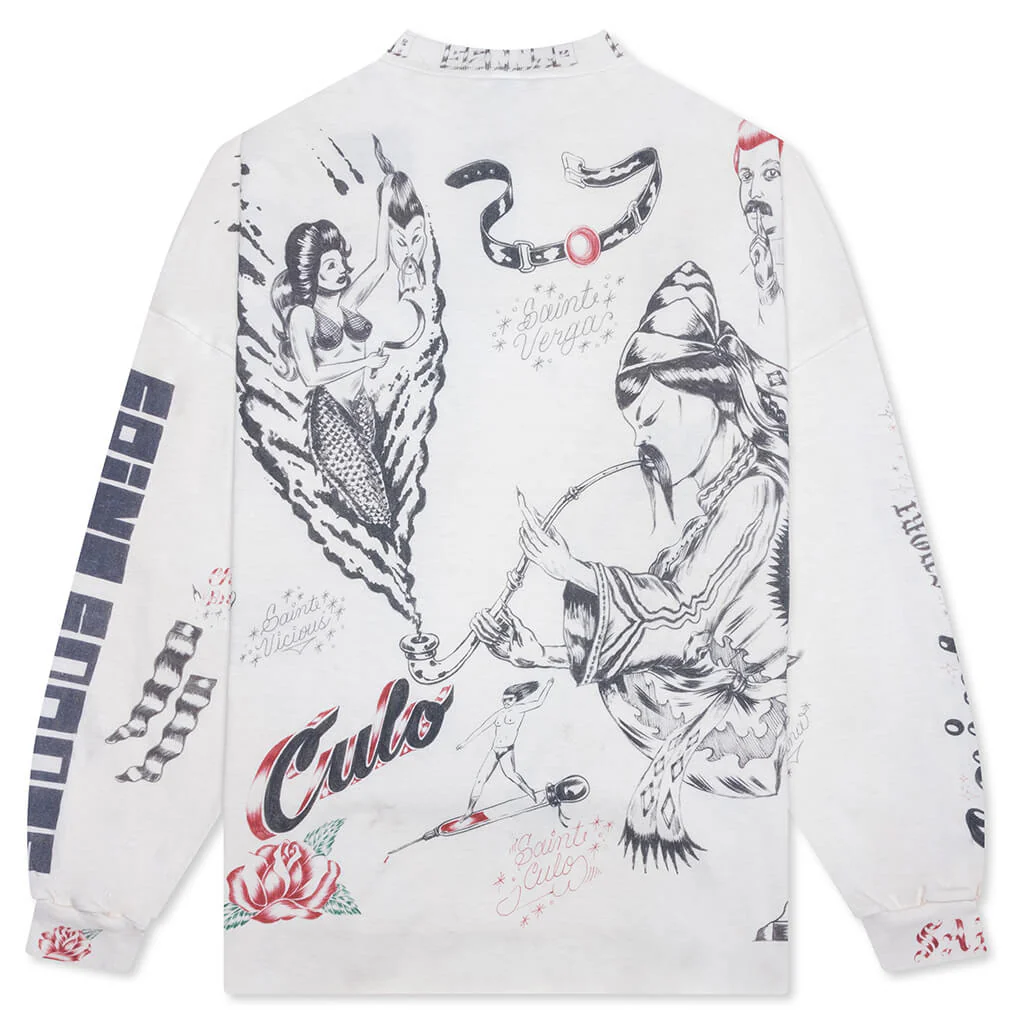 Drawing L/S Tee - White - Image 2