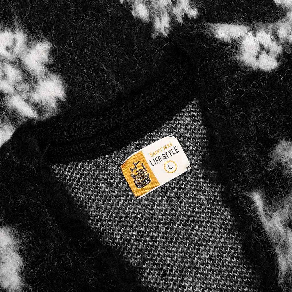 Saint Michael x Denim Tears Cotton Wreath Cardigan - Black - Image 3
