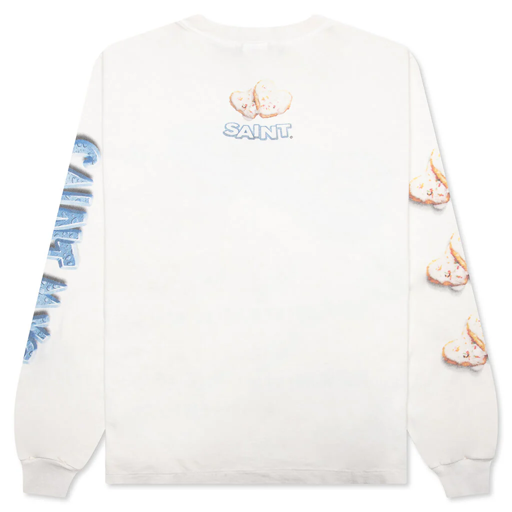 Saint Michael x Shermer Academy Heart Cookie L/S Tee - White - Image 2