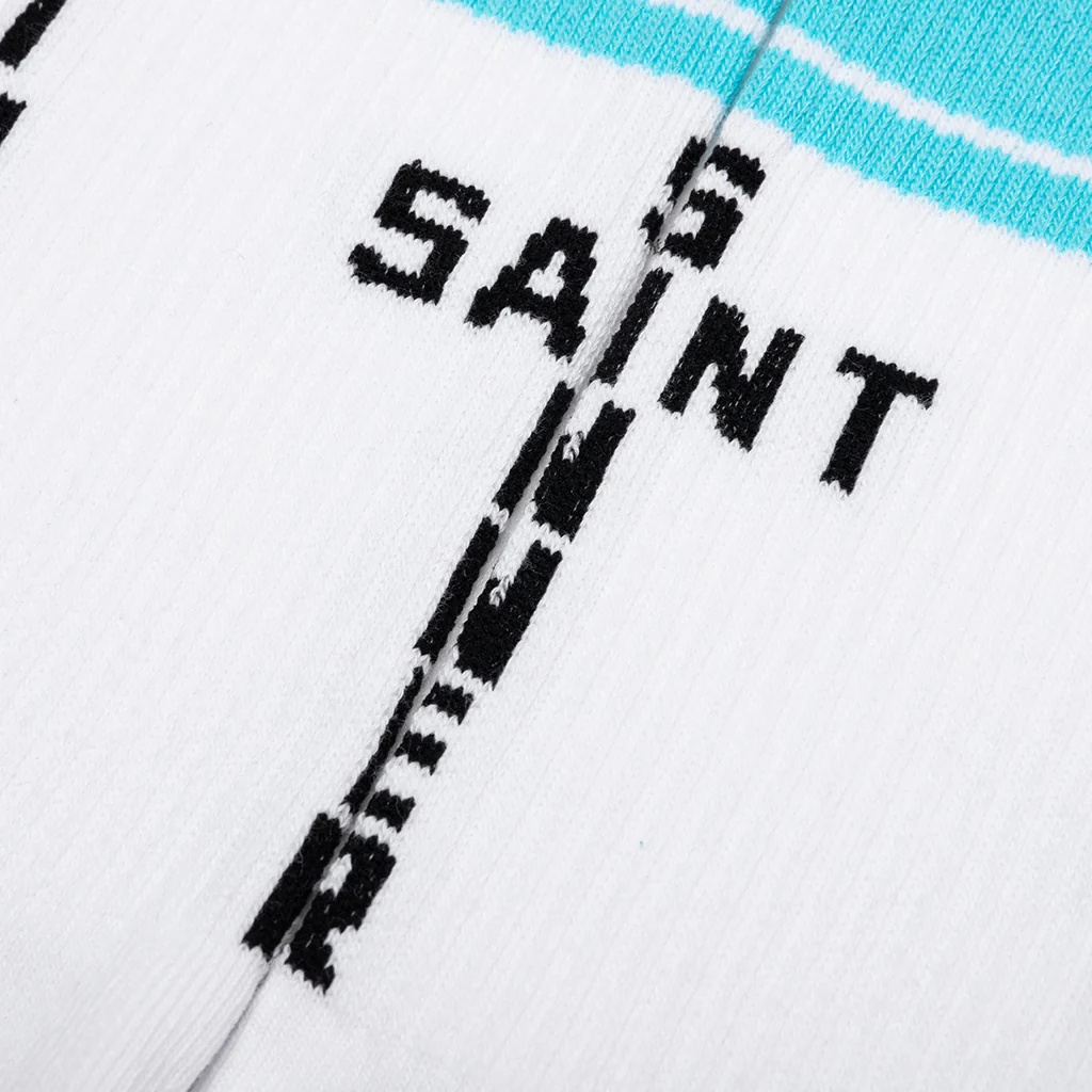 Saint Sinner Socks - White/Sky Blue - Image 2
