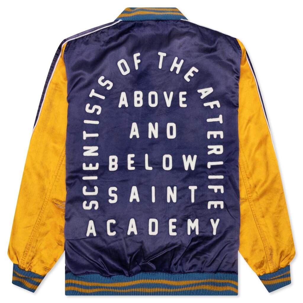 Saint Michael Stadium Jacket - Navy/Yellow - Image 2