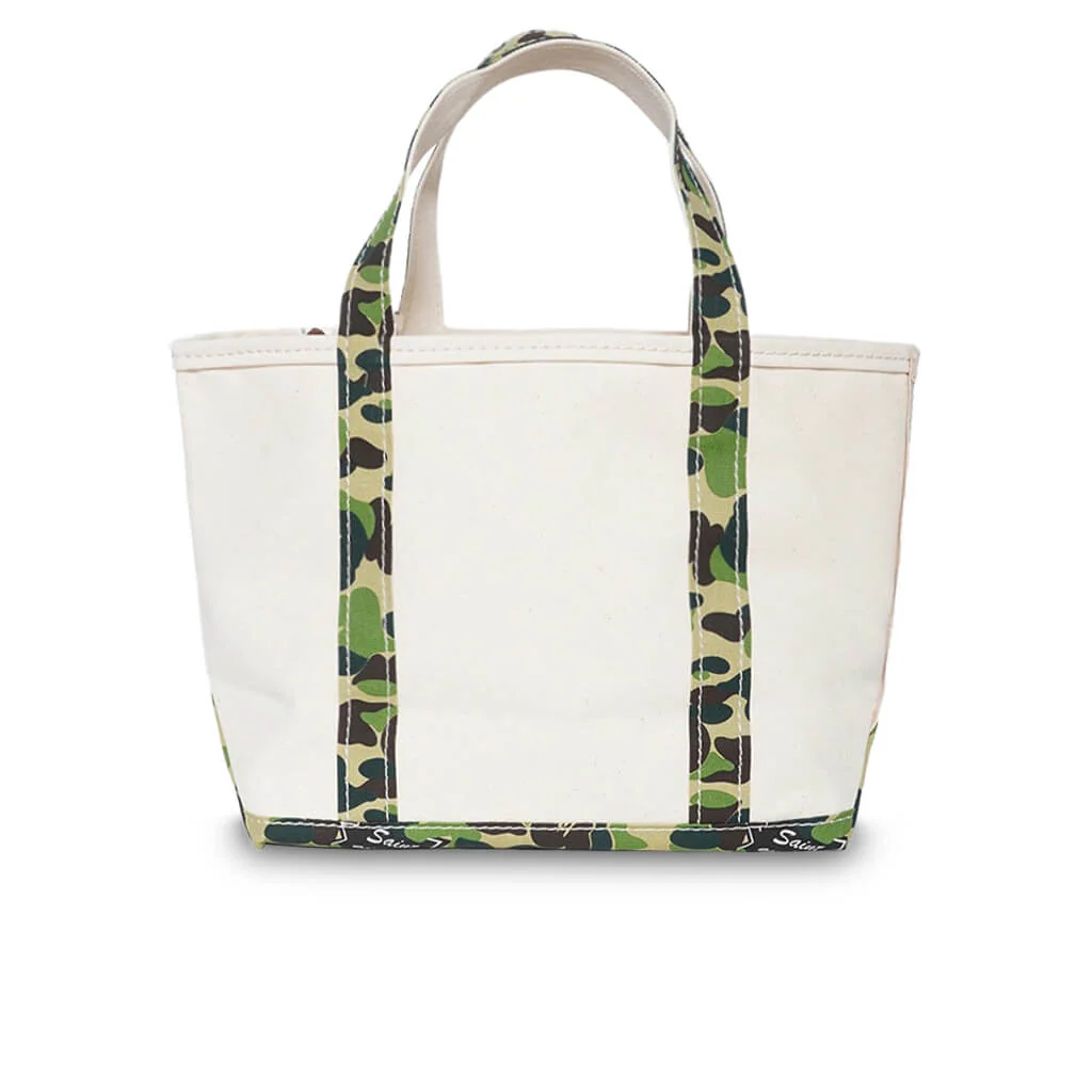 Saint Michael x A Bathing Ape Medium Tote Bag - White/Camo - Image 2