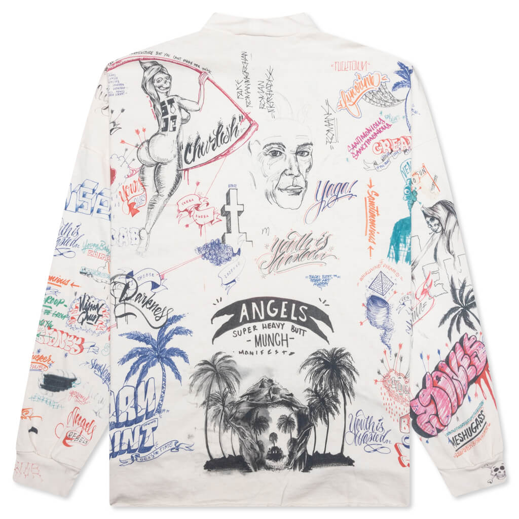 Saint Michael x Born X Raised LA L/S Tee - White - Image 2