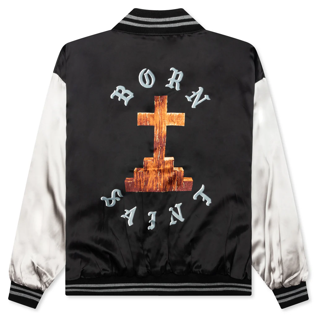 Saint Michael x Born x Raised Satin Jacket - Black/Grey - Image 2